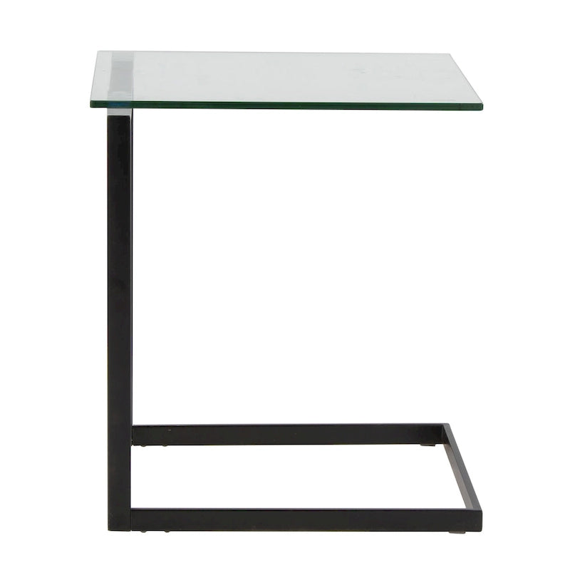 Table d'appoint rétro en verre