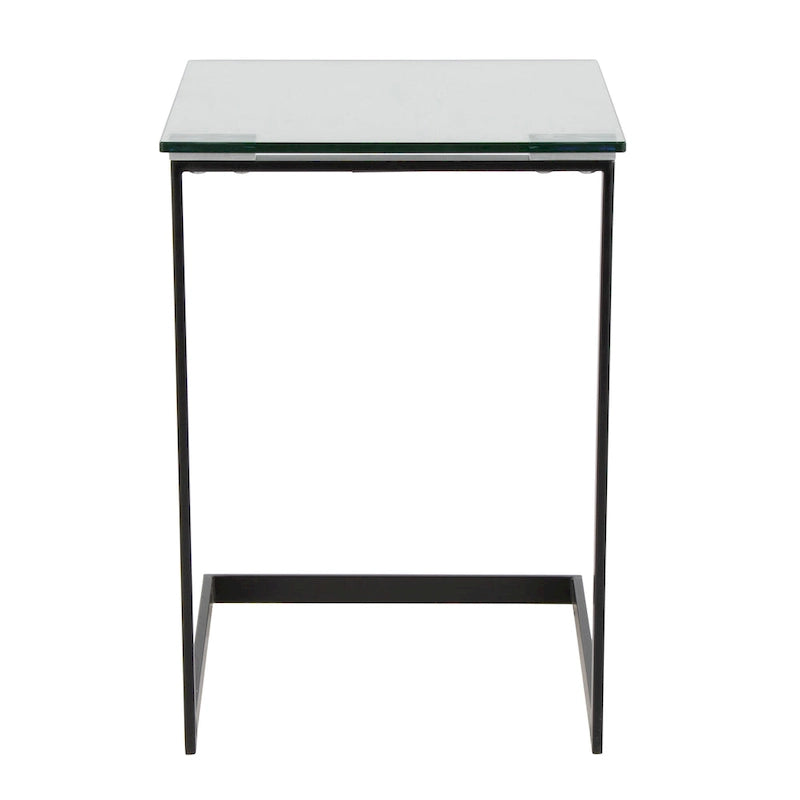 Table d'appoint rétro en verre