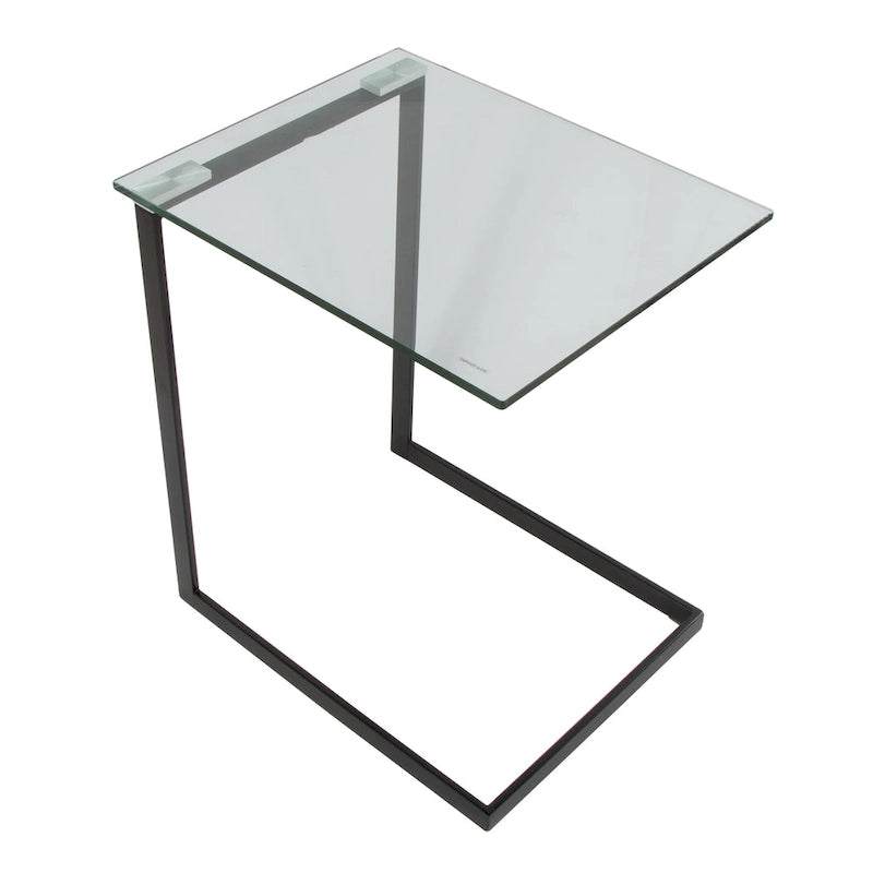 Table d'appoint rétro en verre
