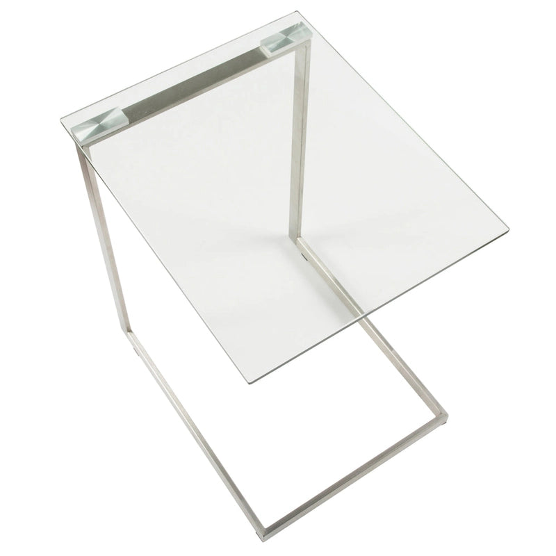 Table d'appoint rétro en verre