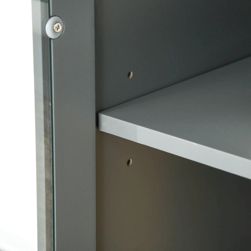 Buffet de cuisine contemporain – Armoire de rangement 178 cm avec portes vitrées et espace micro-ondes