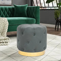 Pouf Rond en Velours Glam – Base Plaqué Or, 5 Couleurs