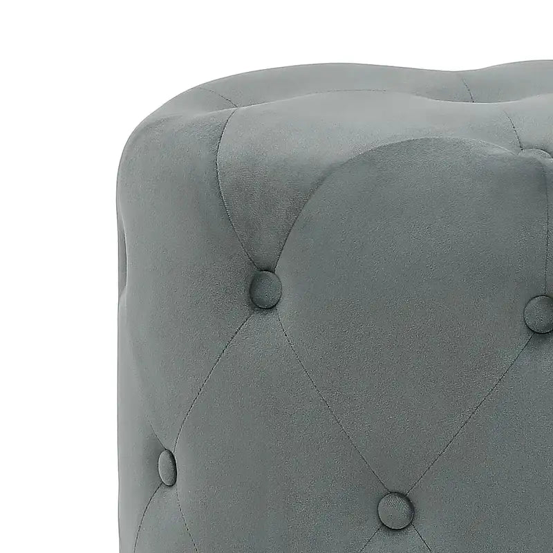 Pouf Rond en Velours Glam – Base Plaqué Or, 5 Couleurs