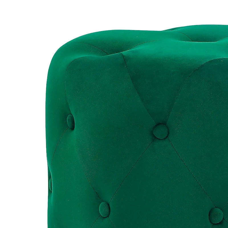 Pouf Rond en Velours Glam – Base Plaqué Or, 5 Couleurs