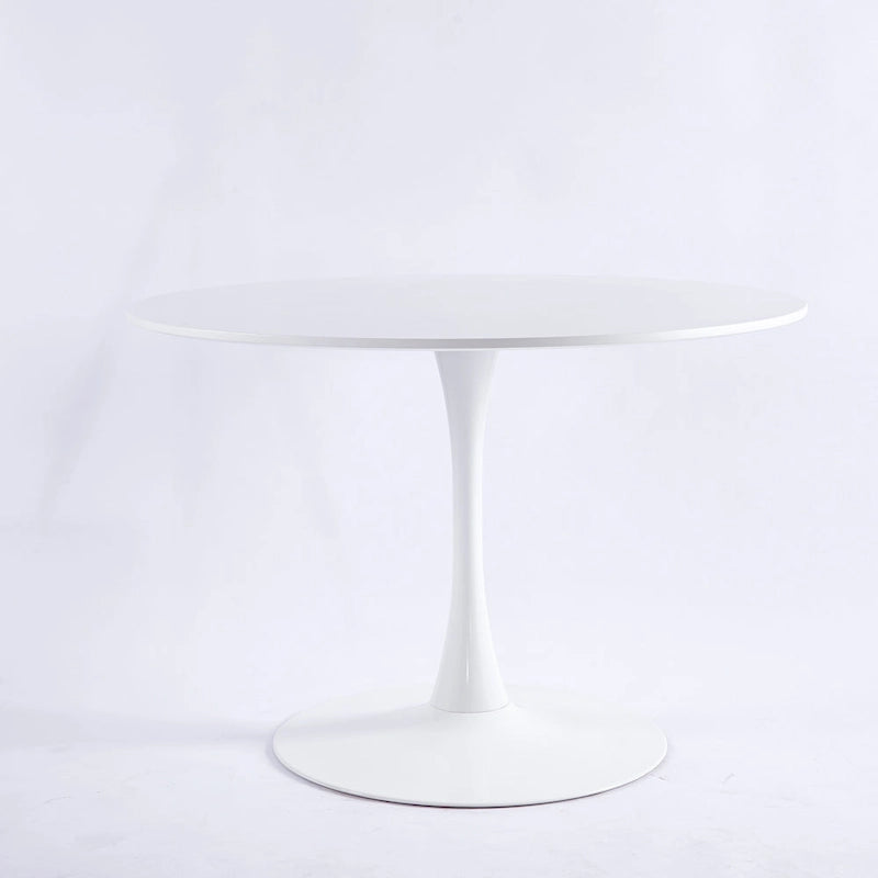 Table de salle à manger tulipe ronde de style Mid-Century – Plateau de 80 cm avec piètement en métal