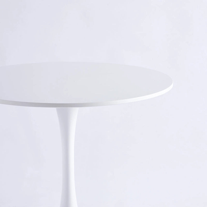 Table de salle à manger tulipe ronde de style Mid-Century – Plateau de 80 cm avec piètement en métal