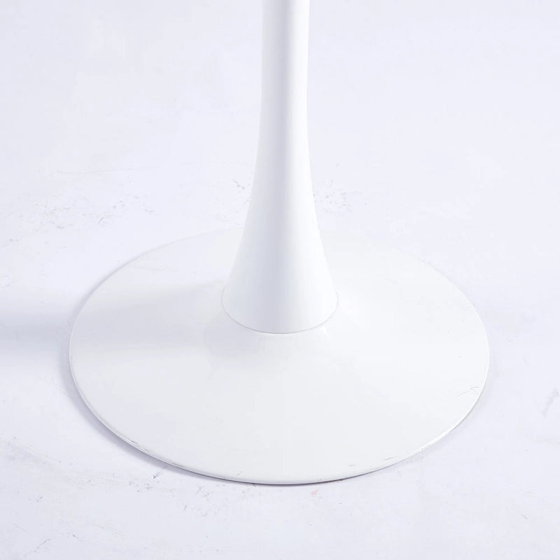 Table de salle à manger tulipe ronde de style Mid-Century – Plateau de 80 cm avec piètement en métal