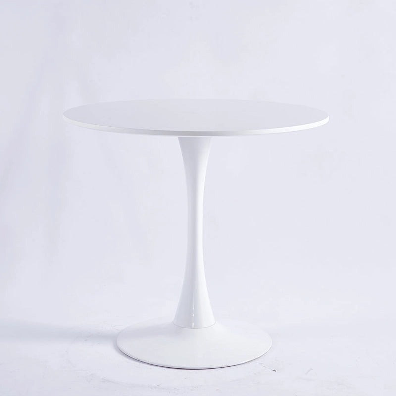 Table de salle à manger tulipe ronde de style Mid-Century – Plateau de 80 cm avec piètement en métal