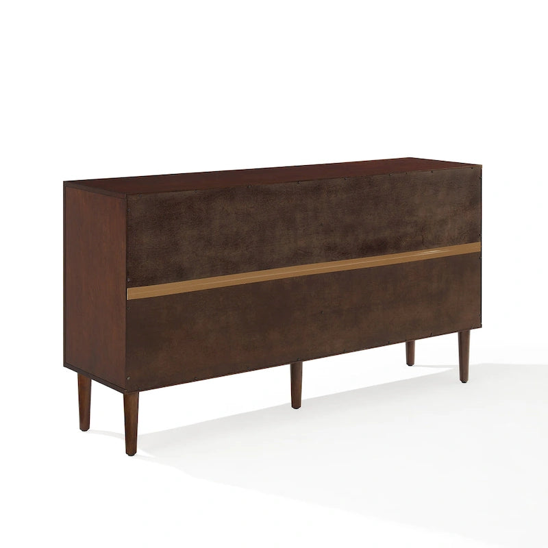 Buffet Mid-Century Modern – 157 cm, Pieds effilés et Quincaillerie en or brossé