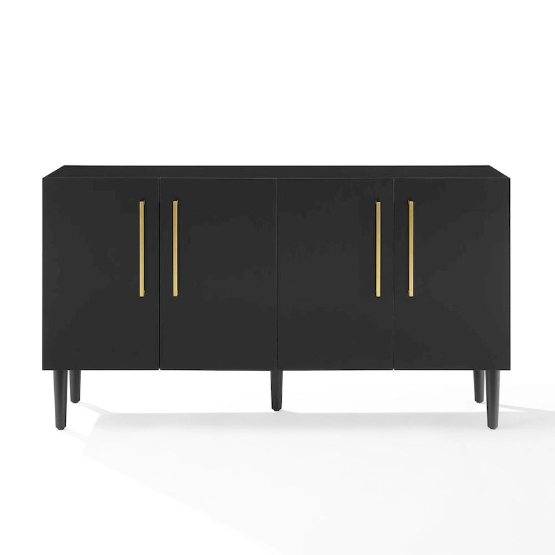 Buffet Mid-Century Modern – 157 cm, Pieds effilés et Quincaillerie en or brossé