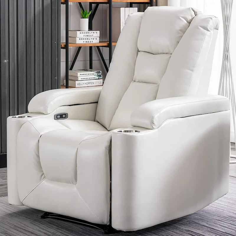 Power Leather Recliner Chair Home Theater Seating Soft