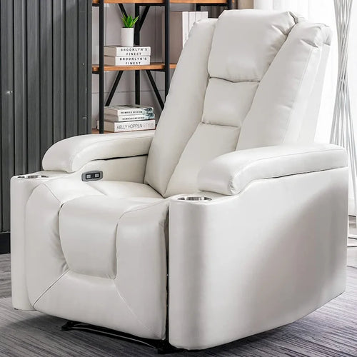 Power Leather Recliner Chair Home Theater Seating Soft