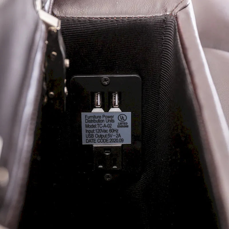 Fauteuil inclinable électrique contemporain pour home cinéma – Similicuir avec porte-gobelets et ports USB