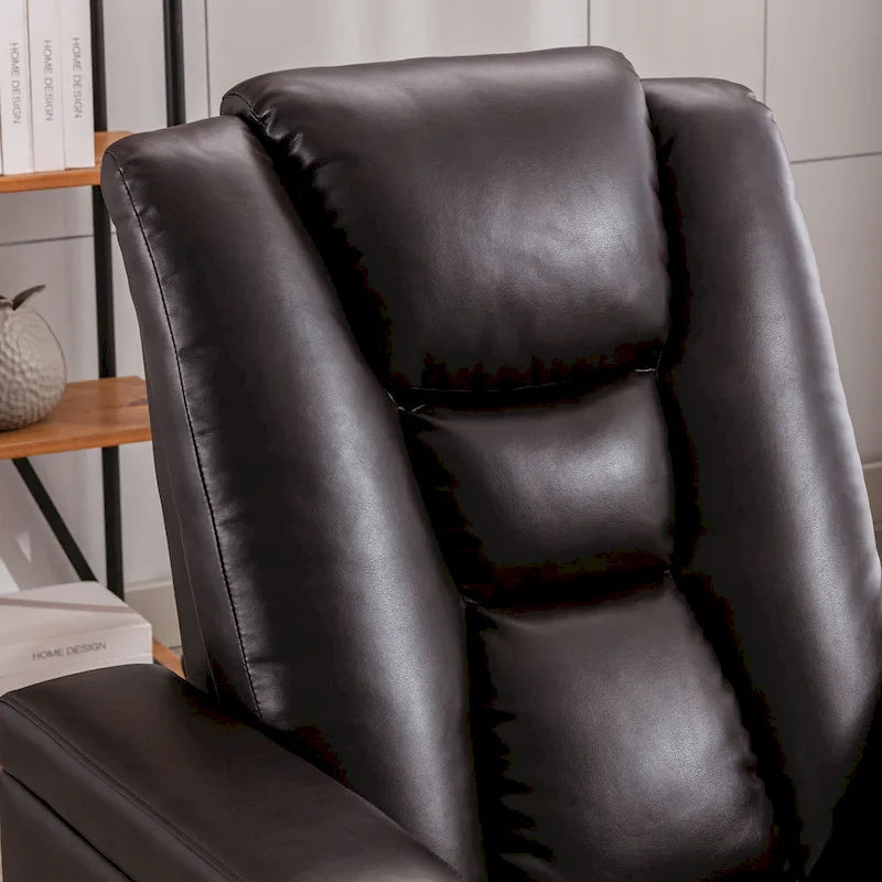 Fauteuil inclinable électrique contemporain pour home cinéma – Similicuir avec porte-gobelets et ports USB