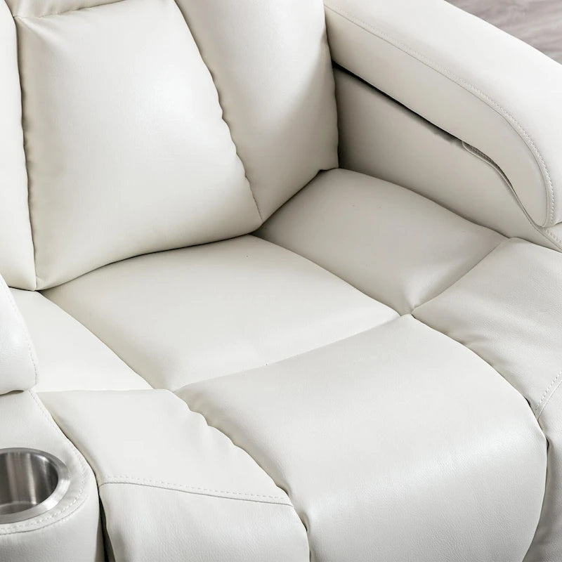 Fauteuil inclinable électrique contemporain pour home cinéma – Similicuir avec porte-gobelets et ports USB