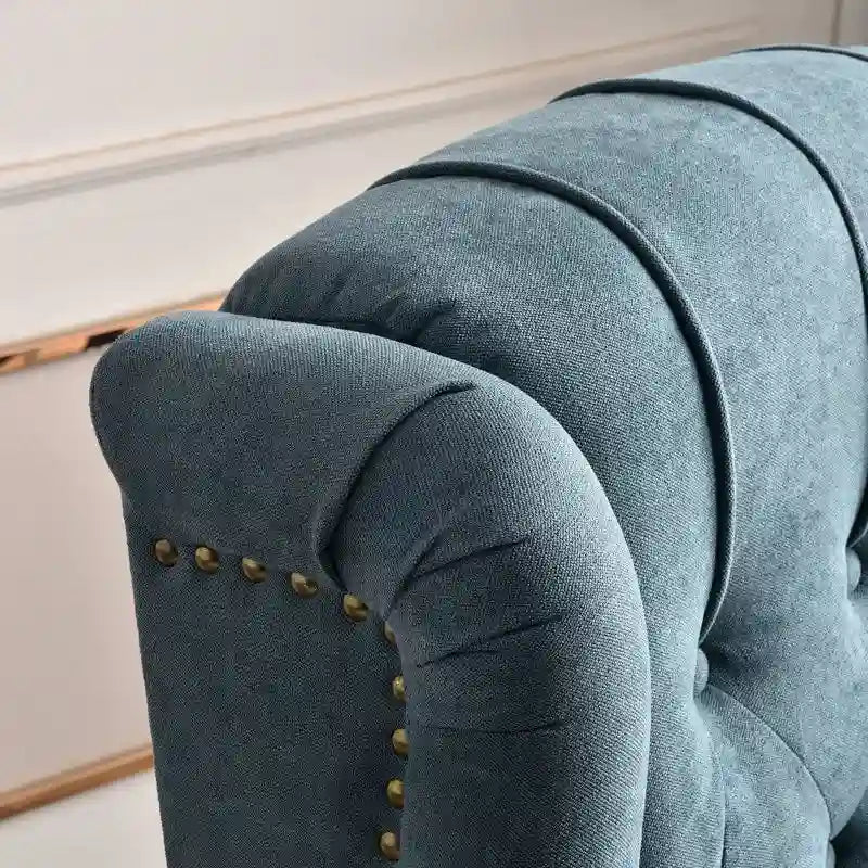 Fauteuil inclinable contemporain à pousser – Capitonnage diamant, garniture cloutée, 4 couleurs