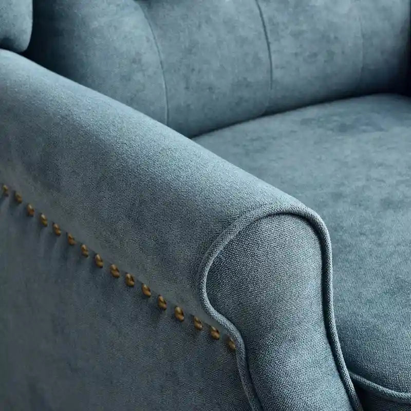 Fauteuil inclinable contemporain à pousser – Capitonnage diamant, garniture cloutée, 4 couleurs