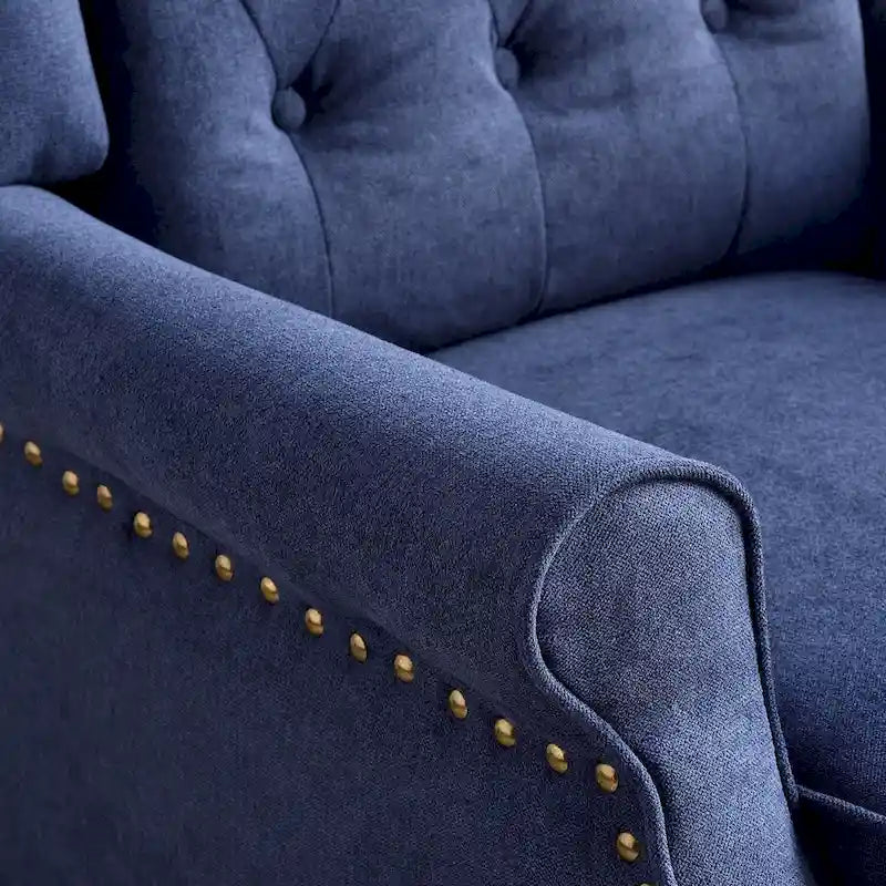 Fauteuil inclinable contemporain à pousser – Capitonnage diamant, garniture cloutée, 4 couleurs