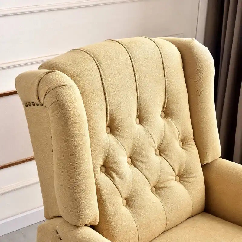 Fauteuil inclinable contemporain à pousser – Capitonnage diamant, garniture cloutée, 4 couleurs