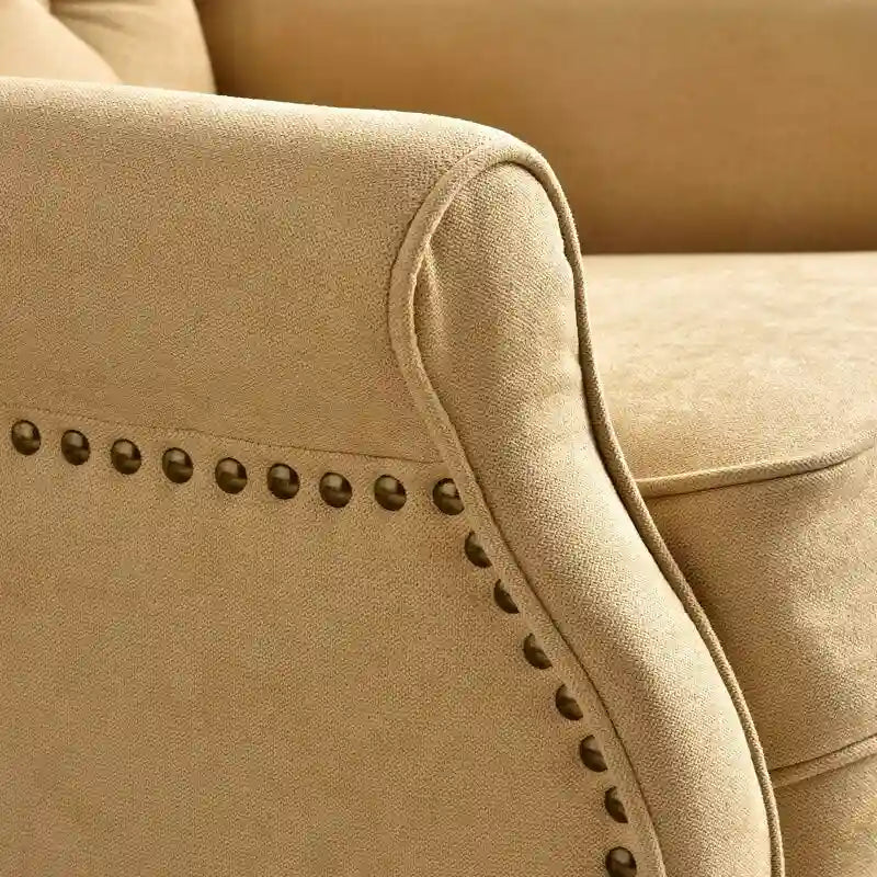 Fauteuil inclinable contemporain à pousser – Capitonnage diamant, garniture cloutée, 4 couleurs