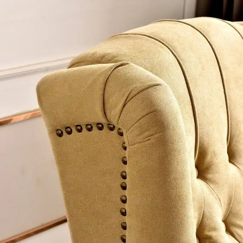 Fauteuil inclinable contemporain à pousser – Capitonnage diamant, garniture cloutée, 4 couleurs