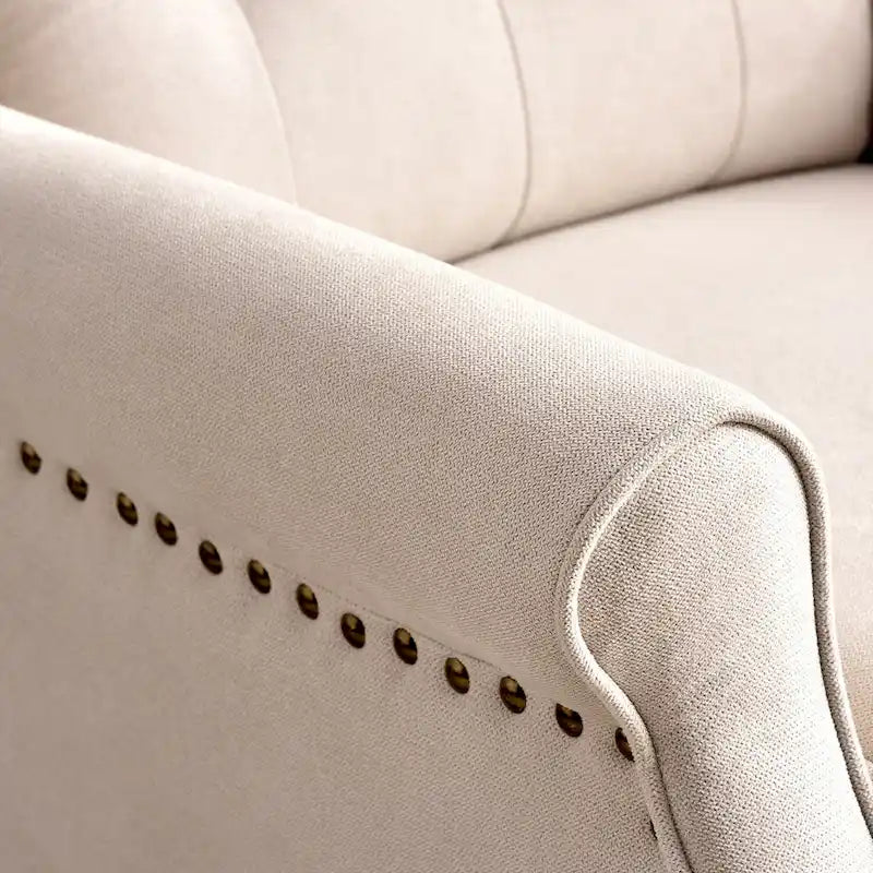 Fauteuil inclinable contemporain à pousser – Capitonnage diamant, garniture cloutée, 4 couleurs