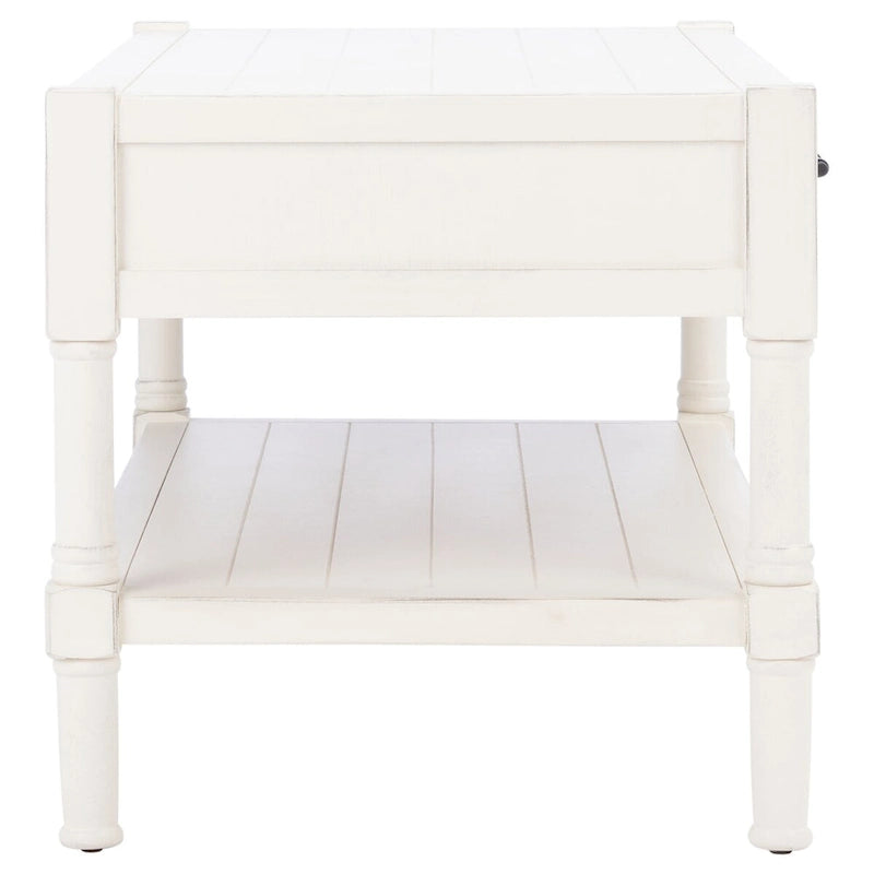 Table basse traditionnelle avec 2 tiroirs