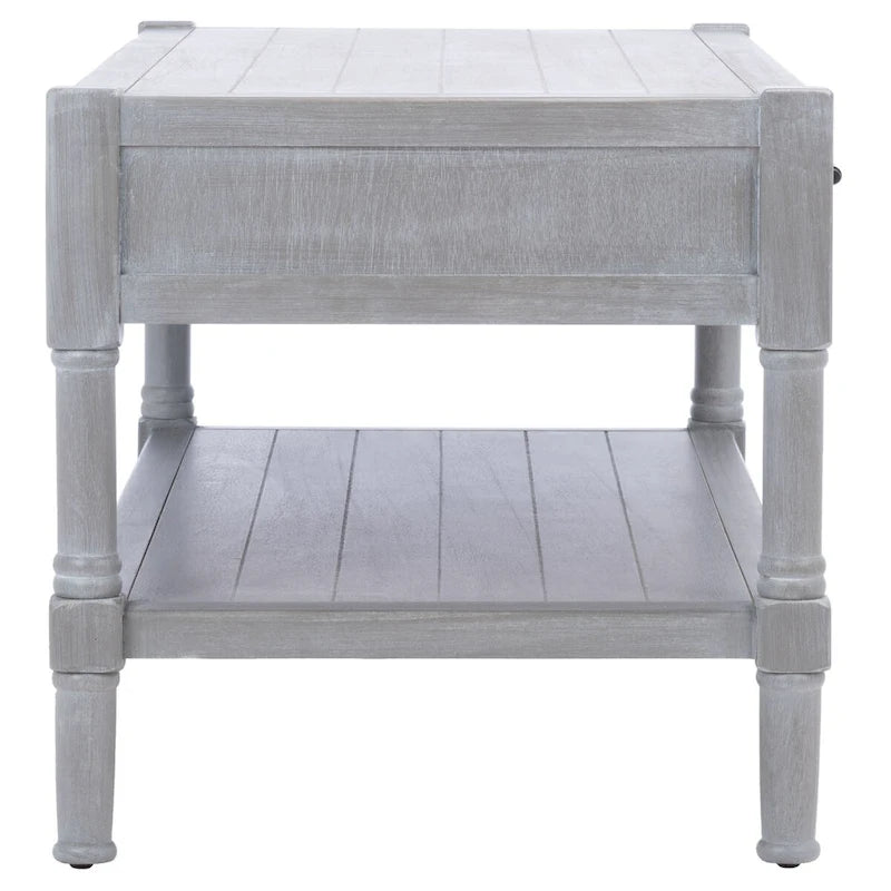 Table basse traditionnelle avec 2 tiroirs