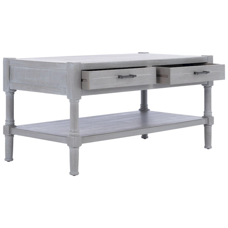 Table basse traditionnelle avec 2 tiroirs
