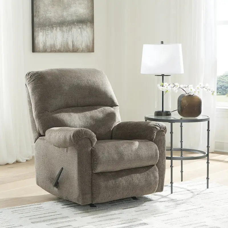 Fauteuil relax à bascule traditionnel – Inclinaison à levier avec coussins en mousse haute résilience