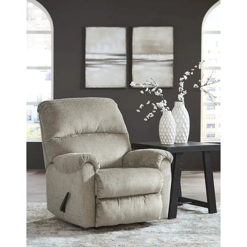 Fauteuil relax à bascule traditionnel – Inclinaison à levier avec coussins en mousse haute résilience