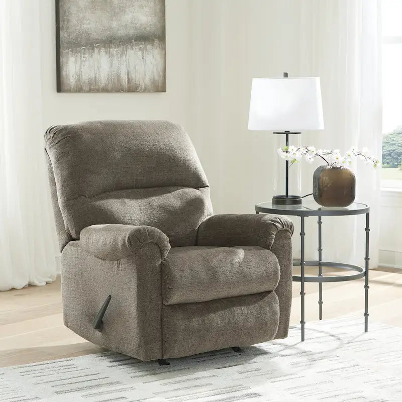 Fauteuil relax à bascule traditionnel – Inclinaison à levier avec coussins en mousse haute résilience
