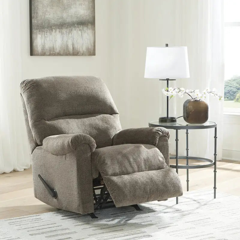 Fauteuil relax à bascule traditionnel – Inclinaison à levier avec coussins en mousse haute résilience