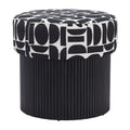 Pouf de rangement élégant – Dessus en tissu moelleux avec base en bois