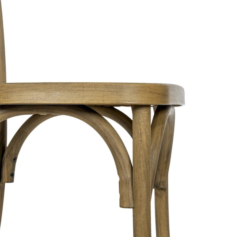 Chaise de ferme à dossier croisé – Résine de qualité commerciale, intérieur/extérieur, capacité de 450 kg
