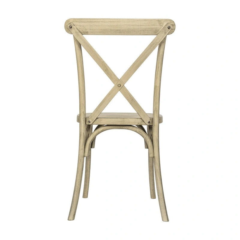 Chaise de ferme à dossier croisé – Résine de qualité commerciale, intérieur/extérieur, capacité de 450 kg