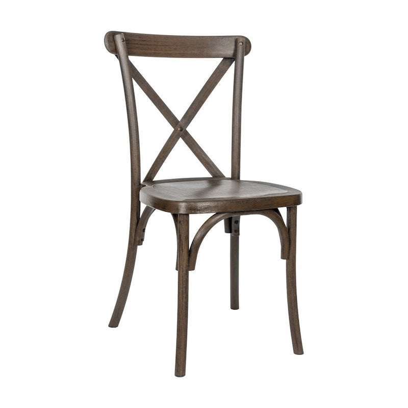 Chaise de ferme à dossier croisé – Résine de qualité commerciale, intérieur/extérieur, capacité de 450 kg