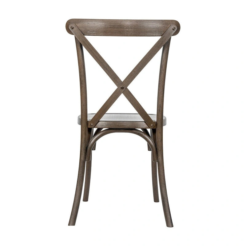 Chaise de ferme à dossier croisé – Résine de qualité commerciale, intérieur/extérieur, capacité de 450 kg