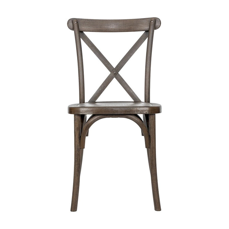 Chaise de ferme à dossier croisé – Résine de qualité commerciale, intérieur/extérieur, capacité de 450 kg