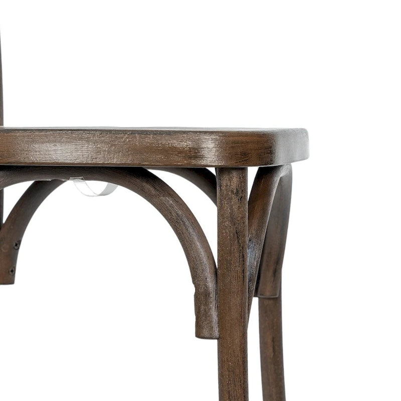 Chaise de ferme à dossier croisé – Résine de qualité commerciale, intérieur/extérieur, capacité de 450 kg