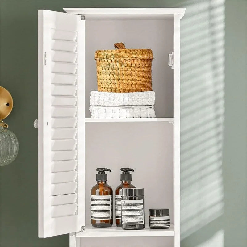 Armoire de rangement haute et étroite contemporaine – 2 tiroirs et étagères réglables