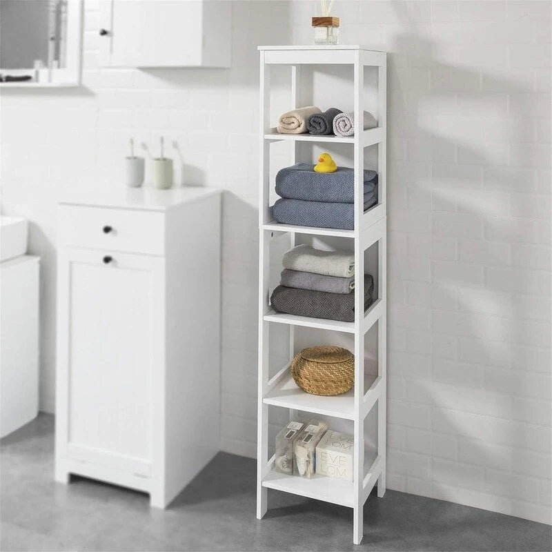 Armoire de rangement haute et étroite contemporaine – 2 tiroirs et étagères réglables