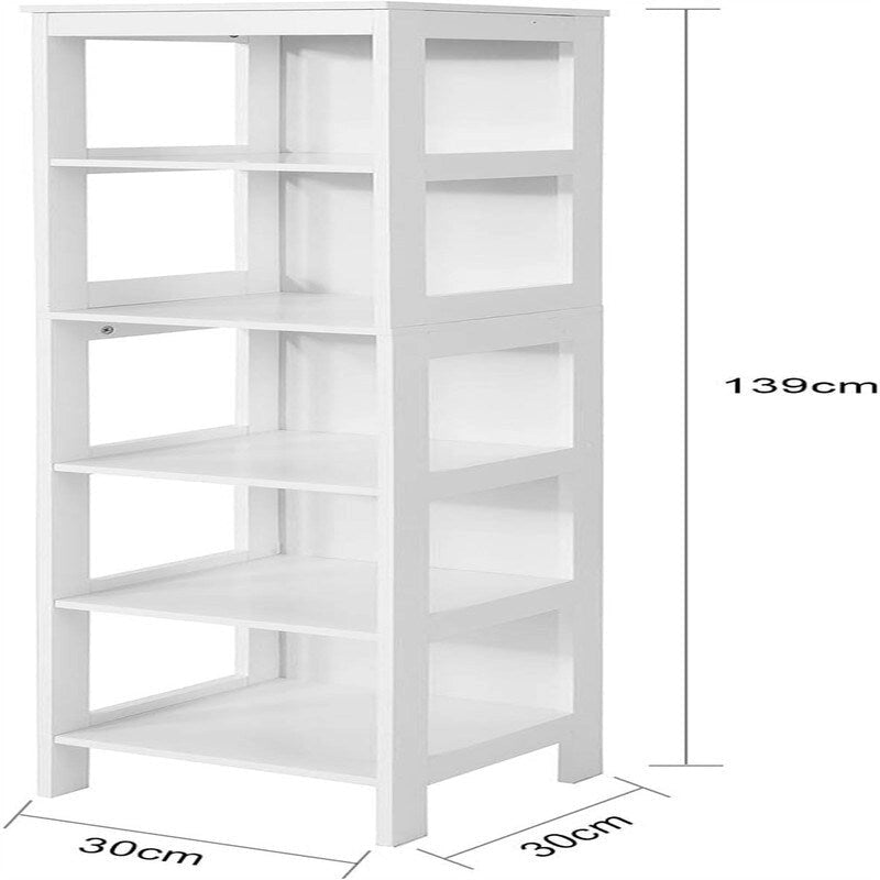 Armoire de rangement haute et étroite contemporaine – 2 tiroirs et étagères réglables