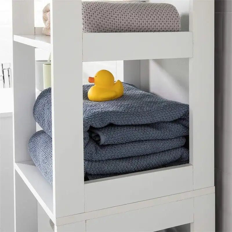 Armoire de rangement haute et étroite contemporaine – 2 tiroirs et étagères réglables