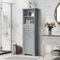 Meuble haut de salle de bain autoportant moderne et minimaliste – 3 tiroirs, étagères réglables et armoire fermée