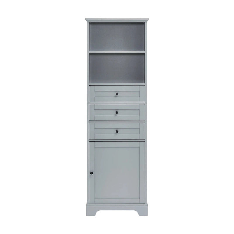 Meuble haut de salle de bain autoportant moderne et minimaliste – 3 tiroirs, étagères réglables et armoire fermée