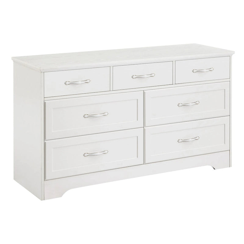Commode moderne à 7 tiroirs – Panneaux de particules hydrofuges avec tiroirs à rails métalliques et dispositif anti-basculement