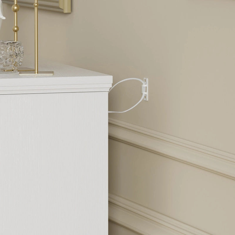 Commode moderne à 7 tiroirs – Panneaux de particules hydrofuges avec tiroirs à rails métalliques et dispositif anti-basculement
